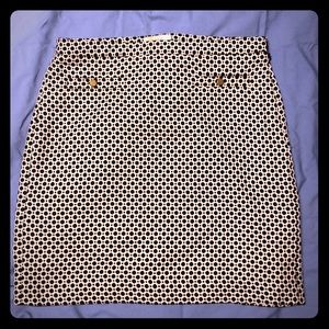 Black and white Loft skirt with button detail